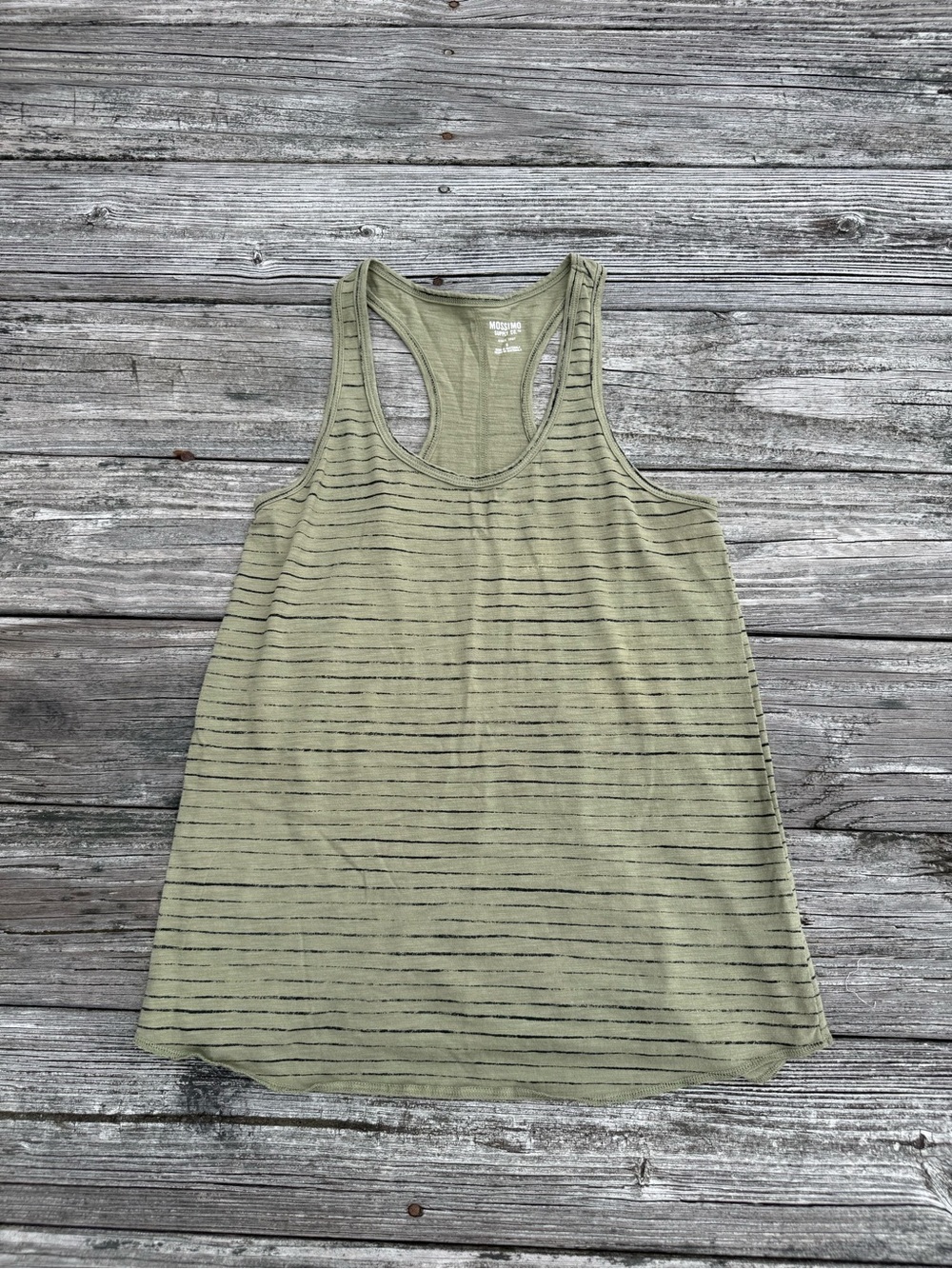 Olive Green Striped Racerback Tank